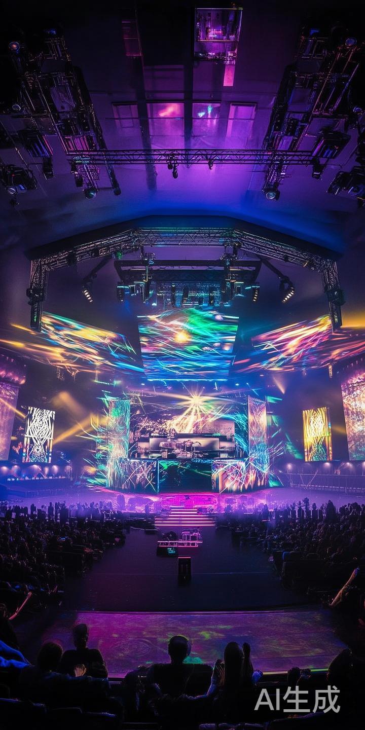 走进Im电竞现场，首先映入眼帘的是宏大的舞台和炫目